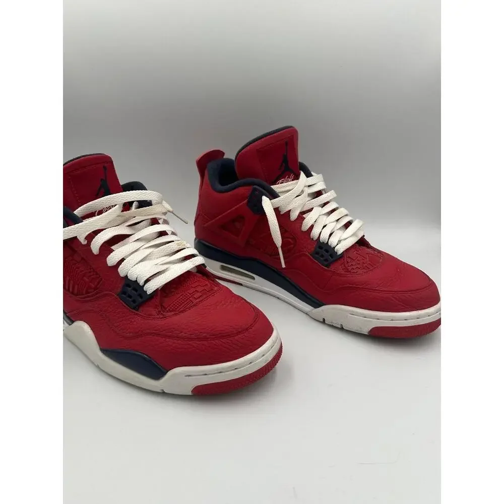 Air Jordan 4 Retro FIBA (2019) Size 10.5 Men’s CI1184-617 Red‎ Navy No Box Clean